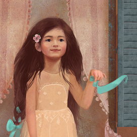 Фрагмент иллюстрации к сказке "Бенни- Бом". Портрет Фимы.