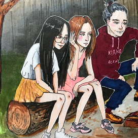 Иллюстация маркерами.