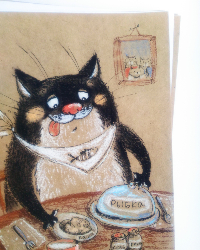 Кошки-мышки, иллюстрация к детской книжке с окошками