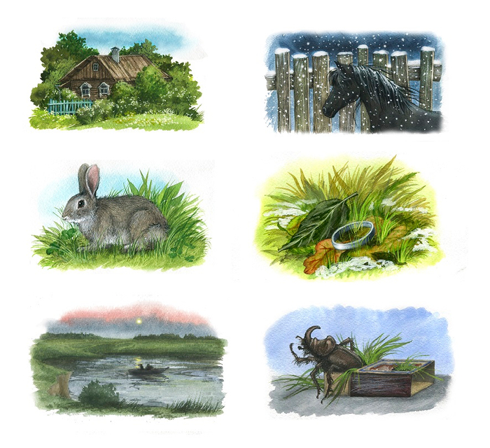 Заставки к рассказам К. Паустовского.