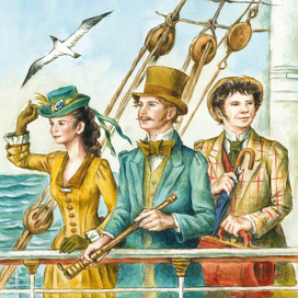 Вокруг света за 80 дней. Иллюстрация на обложку.