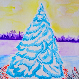 Новогодняя ёлка-счастье. Открытка