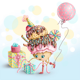 Бренд персонаж для кафе-мороженое