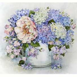 Гортензия с душистым горошком