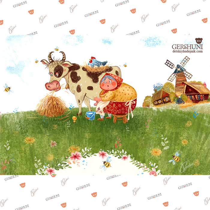 бабка )).фрагмент иллюстрации к "Репка".