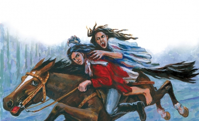 Иллюстрация-разворот к повести А.Н. Толстого "Семья вурдалака", вариант 1