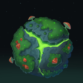 Крошечная планета с волшебными грибами