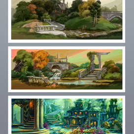 скетчи игровых локаций