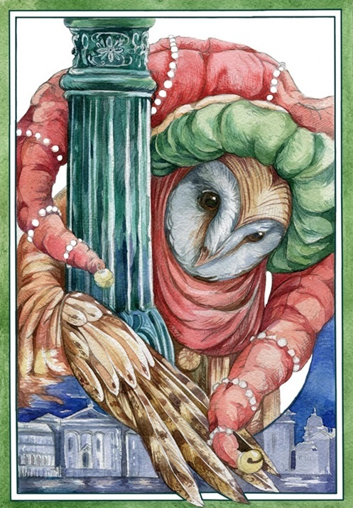 Эскиз в цвете "Кто приносит ночь на крыльях"