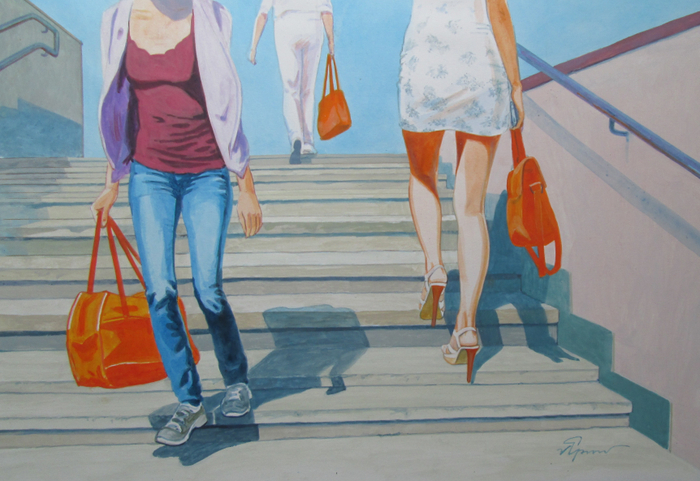 Три оранжевые сумки