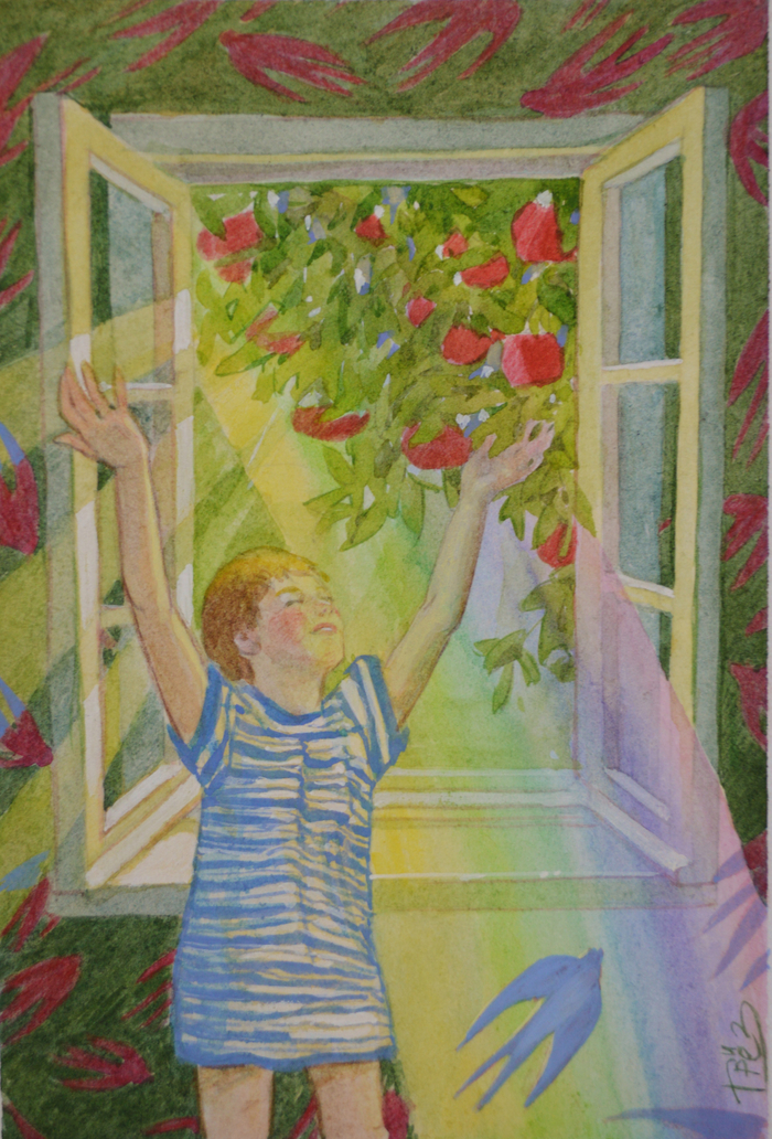 иллюстрация к песне "Улыбнись" (гимн семьи к книге "Мамино сердце" автор: Анастасия Калашникова)