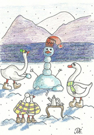 Снегопад на озере Гарда