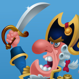 пират с саблей и пистолетом