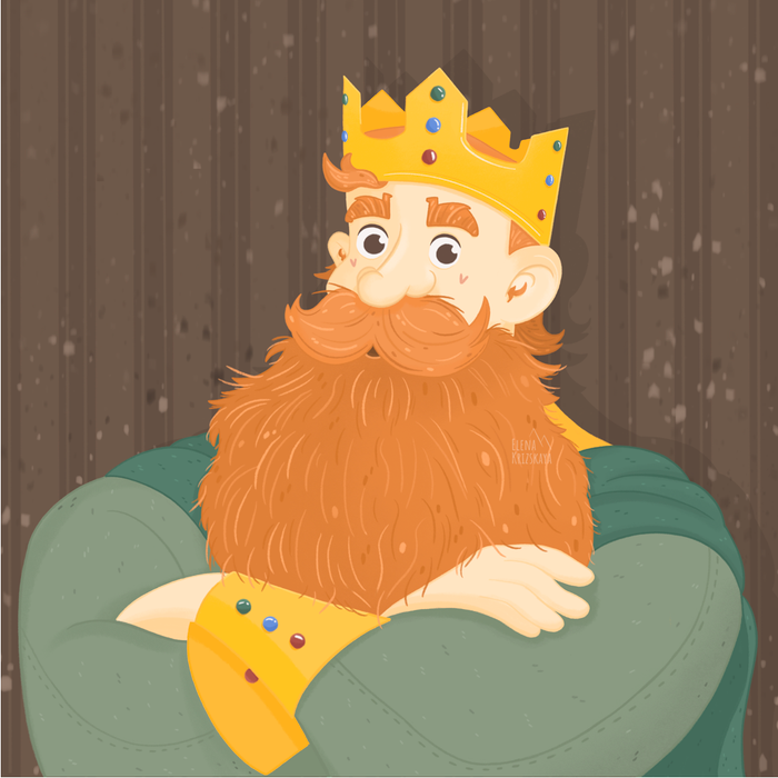 Иллюстрация к сказке Братьев Гримм «Король-лягушонок или Железный Генрих». Образ короля-отца