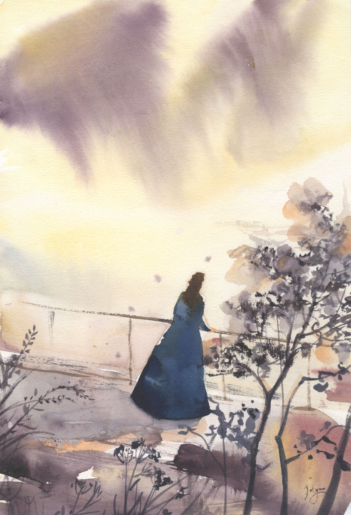 Мгновения вечернего ветра. Акварель.
