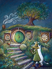 Муми-тролль и Снусмумрик в Хоббитшире