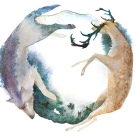 Лютоволк и олень