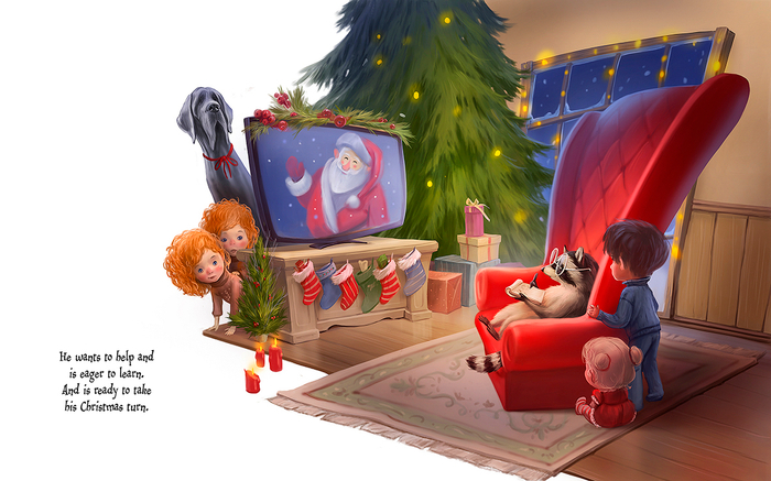 Рождество с енотом - это весело