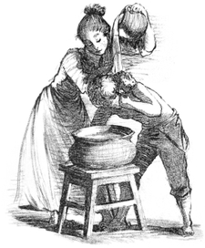 Мэри моет Тома