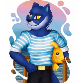 Синий кот моряк Семёныч