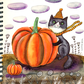 кот и тыква