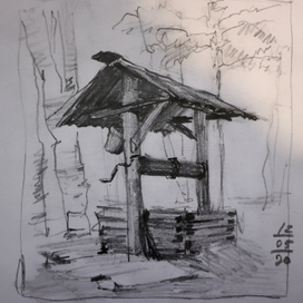 колодец прогнивший в бурьяне