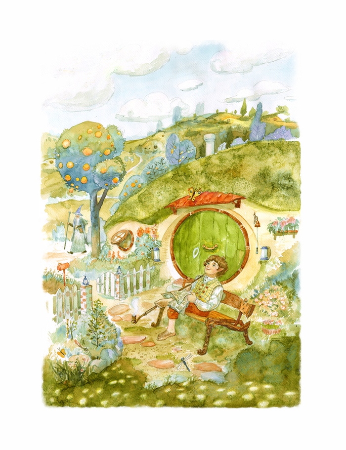 иллюстрация к "Хоббит". глава I акварель