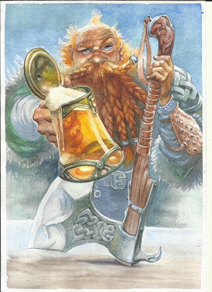 про пиво акварэлька