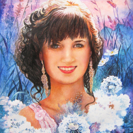 В белом с розовым на заре