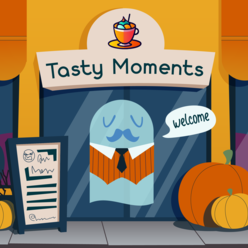 Tasty Moments. Иллюстрация для кофейни