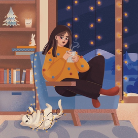 Новогодняя открытка. Веб Иллюстрация