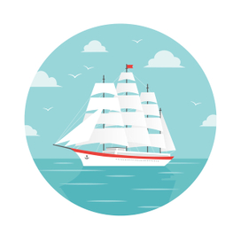 Парусник в море