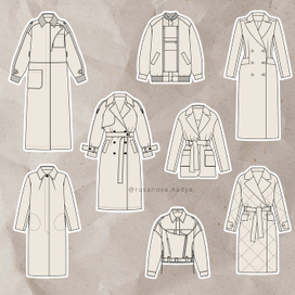 Технические рисунки верхней одежды
