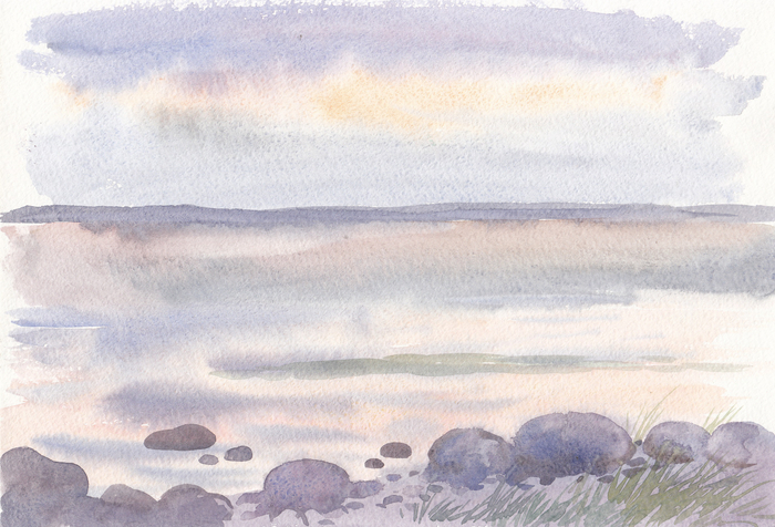 Солнце село. Кубенское озеро. 