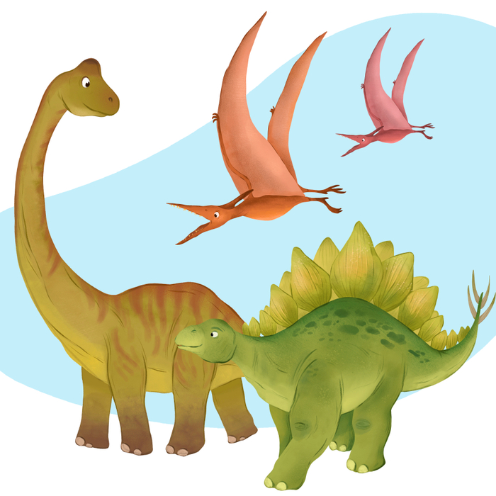 Динозавры - персонажи для детской книги