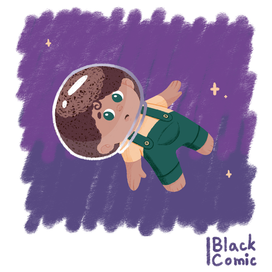 Маленький космонавт в космосе