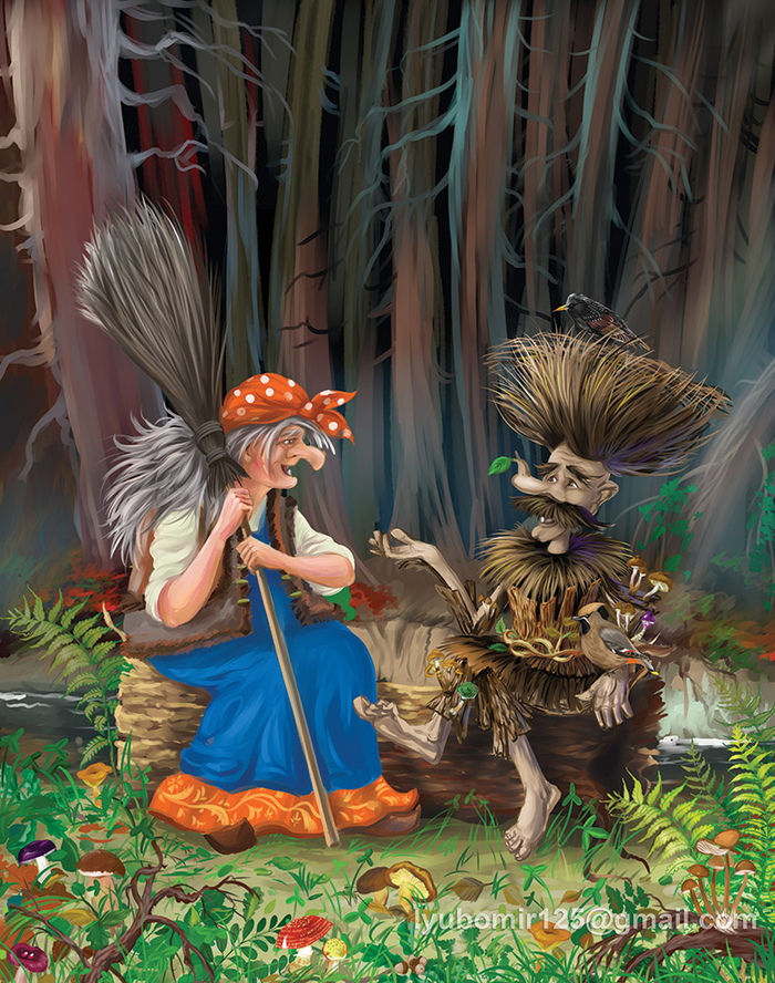 Иллюстрация к сказке Т. Эдел “ Приключения кота Батона” баба яга