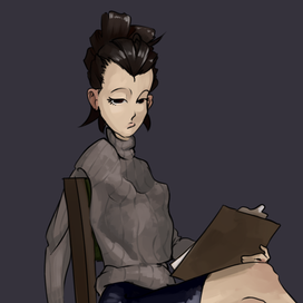 Портрет дамы с планшетом