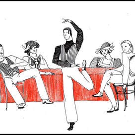 Иллюстрация по спектаклю Театра Доктора Дапертутто (г. Пенза) "Вдовы"(С.Мрожек) 