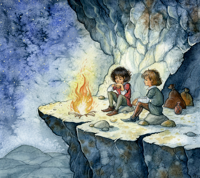 Астрид Линдген "Рони,дочь разбойника" тушь ,перо,акварель2014