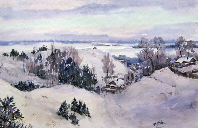 Зимний вид на Волгу