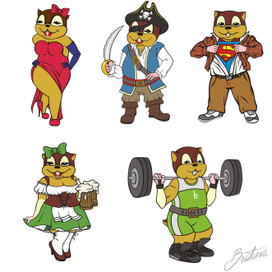 Иллюстрации персонажа в различных ситуациях 6