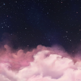 Ночное небо в розовых тонах
