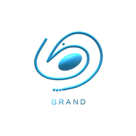 Логотип в виде рыбки, нарисованный объемными линиями