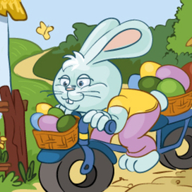 заяц на велосипеде