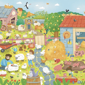 Иллюстрация к виммельбуху "Ферма"