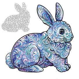 Иллюстрация и сетка для пазла "Кролик"