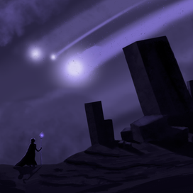 Ночное небо метеор