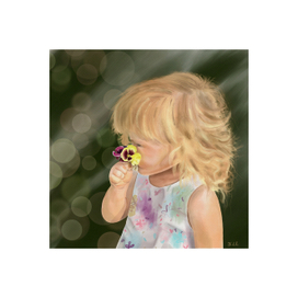 Девочка и цветы 