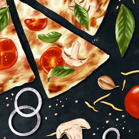 Иллюстрация пиццы для меню пиццерии